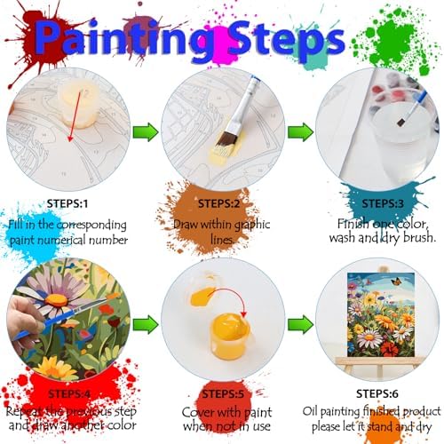 Arpilul Flowers Paint by Number for Adults-Paint by Numbers for Adults Beginner, Adult Paint by Number Kits on Canvas for Home Wall Art Decoration and Gifts 16x20Inch(Z-YH40)