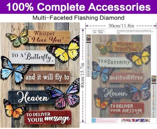 Diamond Art Kits for Adults, Butterfly Diamond Art Painting Kits for Adults