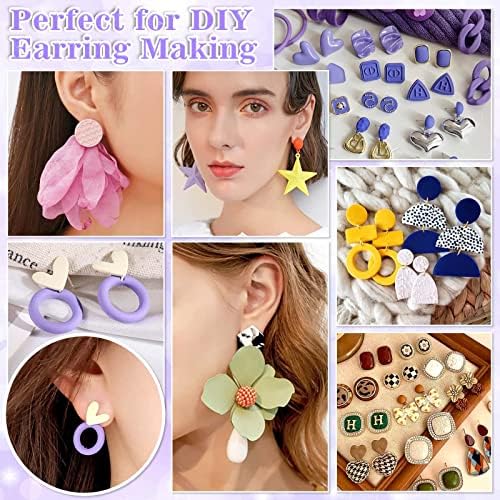 Anezus Jewelry Glue with 600pcs Stainless Steel Earring Posts and Backs - Silver and Gold Posts with Rubber Backs for Jewelry Making