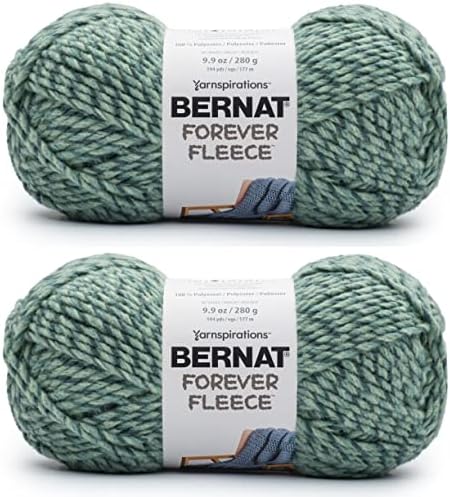 Bernat Forever Fleece Soft Yarn for Crocheting, Ficus, 2-Pack
