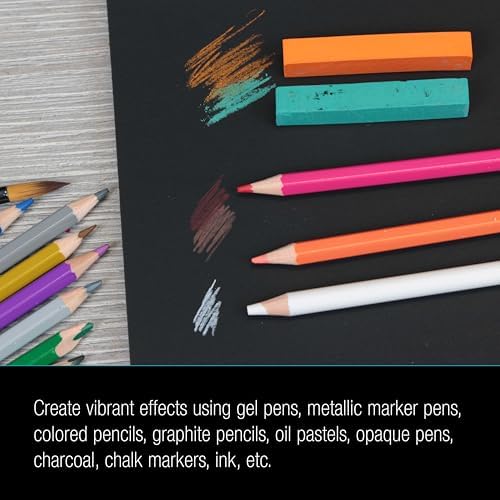 U.S. Art Supply 9x12 Premium Heavy-Weight Black Paper Sketchbook Pad