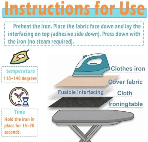 Iron-On Fleece Interfacing for Sewing, Lightweight One-Sided Loft Iron-On Fusible Fleece for Sewing, Quilting, Clothes, and Pants (39 Inches x 2 Yard)