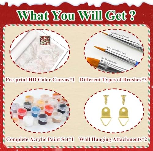Snowman Paint by Numbers Kit for Adults, Paint by Number Canvas for Adults