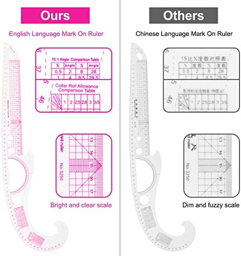 EXTCCT French Curve Ruler Set, 13PCS Sewing Pattern Making Fashion Rulers