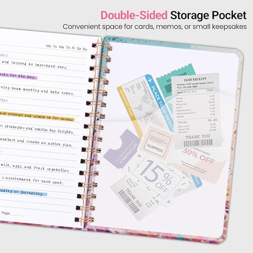 Lined Spiral Journal Notebook, A5 College Ruled Notebook for Note-Taking