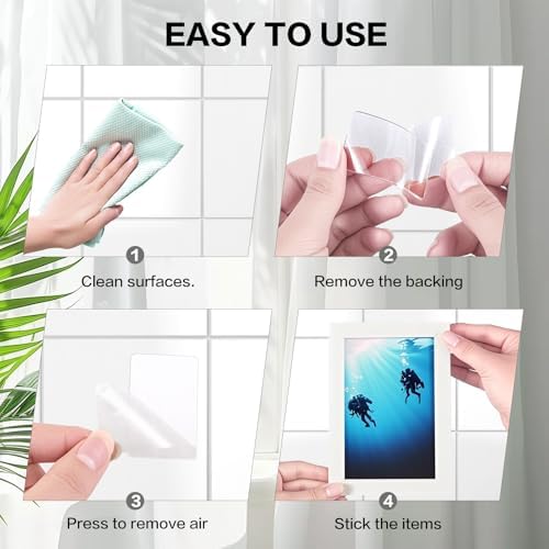 48PCS Nano Double Sided Adhesive Pads,Waterproof No Damage Removable Heavy Duty Mounting Tapes,Clear Residue-Free Strong Sticky Pads for Walls,Hanging Pictures, DIY Craft Home Office