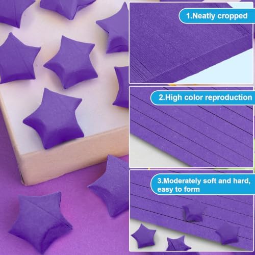 FoDau770 Solid Color Star Paper Strips - 360 Sheet, Dark Purple
