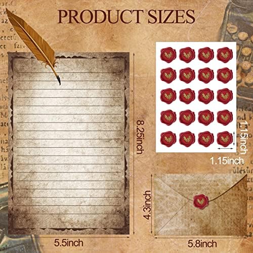 TaoBary 160 Pcs Vintage Antique Stationery Paper and Envelopes Set