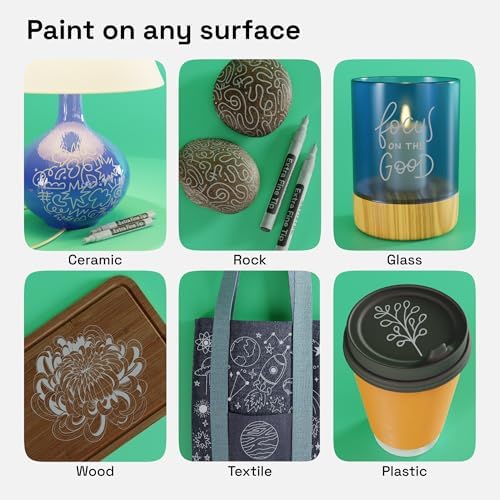 ARTISTRO 2 Gray Acrylic Paint Markers - 0.7mm Extra Fine-Tip Paint Pens - Perfect for Crafting, Art Projects, & More