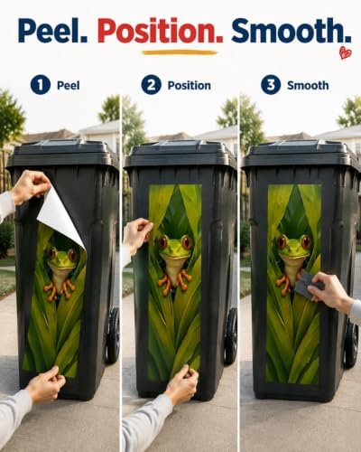 Creative Trash Can Sticker with Colourful Cartoon Waterproof Self-Adhesive