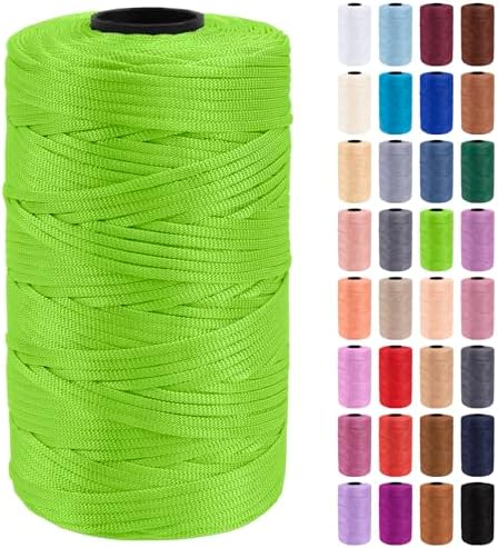 JeogYong Polypropylene Ribbon Yarn 3mm x 218 Yards Flat Macrame Cord 3mm Crochet Yarn for Handbags, Shopping Bags, Sun Hats, Shoes, DIY Crafts, Decorative Projects