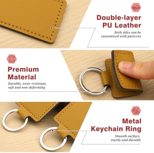 Leather Keychain Blanks, 10 Pcs Laser Engraving Blanks Keychains Bulk