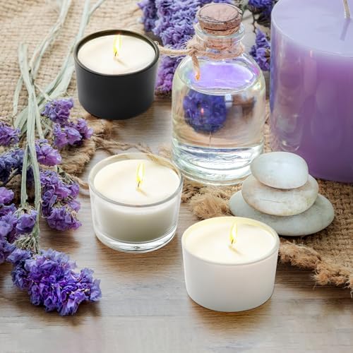 SHOWIN Thick Candle Jars for Making Candles 20 Pcs, 4 OZ Empty Jars with Wood Lids for Candle Making, Sample Container, Clear