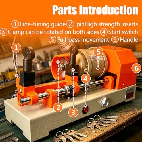 Cutter Cutting Machine 110V, Metal Cutting Machine for Hardware Stores, Brass Motor Metal Cutter with Polishing Brush & Fine Needle Guide