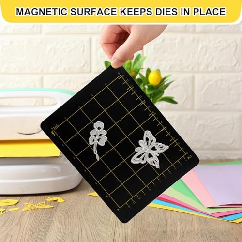 Copkim 4 Pcs 5.87'' x 7.75" Magnetic Cutting Pads for Die Cutting Machine Accessories with Card Size Black Embossing Machine Mats for Die Cutter