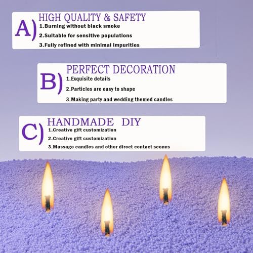 Natural Pearled Sand Candle,1.1LB Purple Sand Wax with 20 Wicks – Lavender Scented Candle, Relaxing Aromatherapy, Stress Relief, Long-Lasting Burn for Birthdays Christmas Anniversaries Home Decor