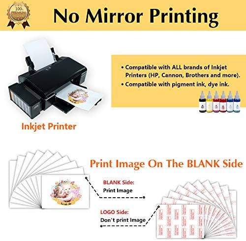 TransOurDream Heat Transfer Paper for Dark Fabric (100 Sheets, 8.5x11) Printable Heat Transfer Vinyl for T-Shirts Iron on Transfers for Inkjet Printer