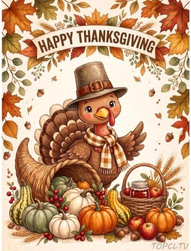 Thanksgiving Diamond Art Kits for Adults, Fall Turkey Diamond Painting