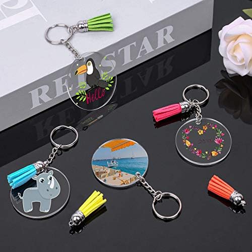 Acrylic Blank Keychains, Shynek Clear Keychain Blanks for Vinyl