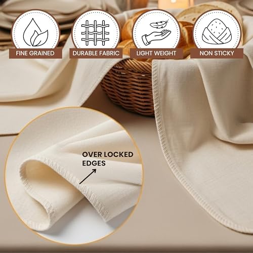 Flour Sack Towels Sourdough Bread Baking Supplies | Bread Dough Proofing Unbleached Bread Proofing Cloth, Organic Cotton Baking Cloth for Baguettes, Ciabatta, Pastry – Reusable, 28"x28", 6-Pack