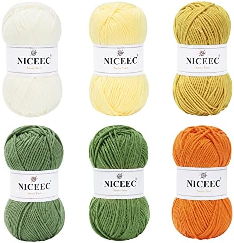 NICEEC 300g Soft Assorted Colors Yarn 100% Acrylic 870yds -Series 7
