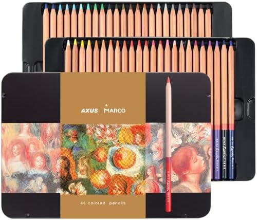 48 Thick Core Oil-Based Colored Pencils, Pastel Pencils