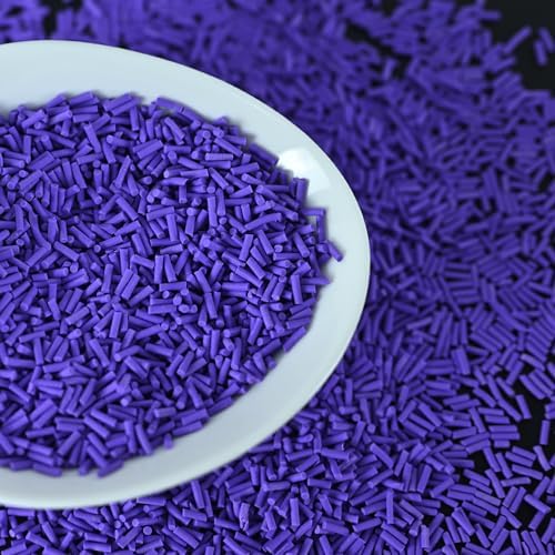 LIKETURE Fake Sprinkles 110g Non-edible Polymer Clay Sprinkles Faux Sprinkle Plastic Sprinkles for Craft Sprinkles Decoration for Resin Filler Slime Add ins Slime Mixed in Shaker Card (Purple)