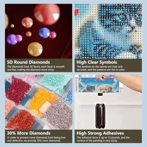 SJUTOUCI Cat and Dog Diamond Art Kit for Adults, Diamond Painting