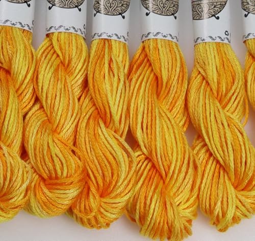 KCS Big skeins of 25 Meters Size 25 Color Variegated Cross Stitch Stranded Threads,6 skeins,90