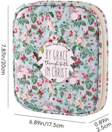 Crochet Hook Case,Portable Zipper Storage Organizer Bag for Crochet Hooks, Knitting Needles, Project & Sewing Supplies, Lightweight,Easy to Hold (No Accessories Included).Green Red Gruit