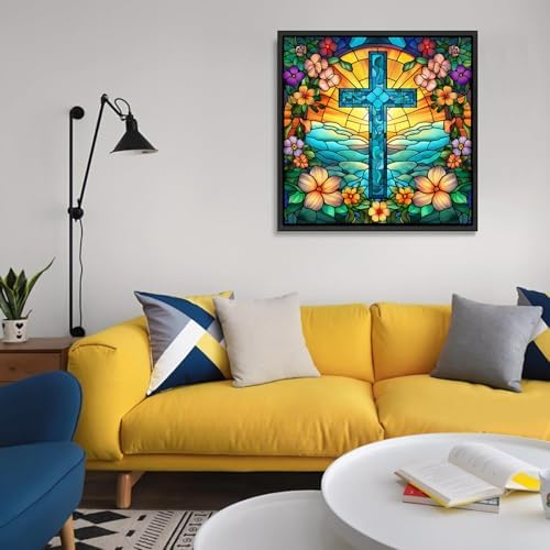Christian Diamond Art Kit for Adult-Cross Diamond Painting Wall Art 14x14IN