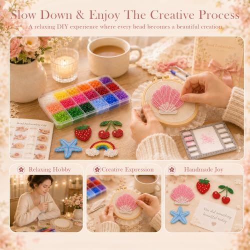 LYDZTION 11600Pcs Bead Embroidery Kit for Beginners DIY Craft with Tools