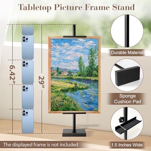 AZEAM 29" Adjustable Tabletop Easel Stand, Black Metal Easel for Display