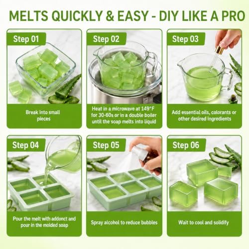 Melt and Pour Soap Base, Pre-Cut DIY Soap Craftrs,1LB Aloe Vera