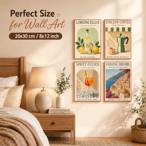 4 Pack Framed Paint by Numbers Kit for Adults, Leisure Time, 8x12 inch | Paint by Number for Adults, Beginner Friendly, Framed Canvas, Easel Included, Fun and Relaxing, Gifts Box, Home Wall Decor