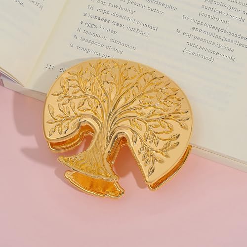 Vintage Plant Metal Bookmark Clips - Tree of Life/Tulip/Ginkgo Leaf Journal Clips, Traveler's Notebook Accessories, an Ideal Gift for Book Lovers and journaling Enthusiasts (Tree of Life Style B)