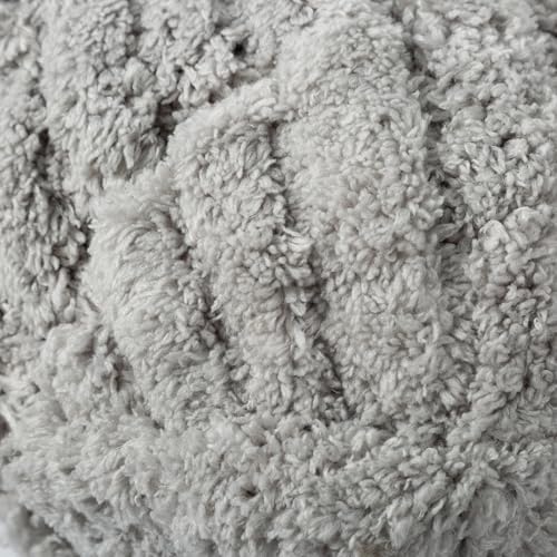 Loops & Threads Fluffy Chenille Yarn - Yarn for Knitting, Crochet, Weaving, and Arts & Crafts - Gray, Polyester, 10.58 oz
