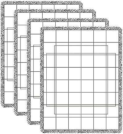 4 PCS Sticky Non-Slip Flexible Gridded Stamp Mats Grid Sheets Low Stick Mat Multi-Use Low Tack Mat,Stick and Stamp Adhesived Sheet Scrapbooking Craft Accessory