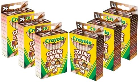 Crayola Bulk Crayon Set, Colors of The World, Teacher Classroom Must Haves, School Supplies Essentials, 6 Sets of 24 Colors