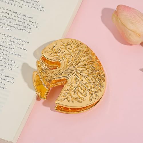 Vintage Plant Metal Bookmark Clips - Tree of Life/Tulip/Ginkgo Leaf Journal Clips, Traveler's Notebook Accessories, an Ideal Gift for Book Lovers and journaling Enthusiasts (Tree of Life Style B)