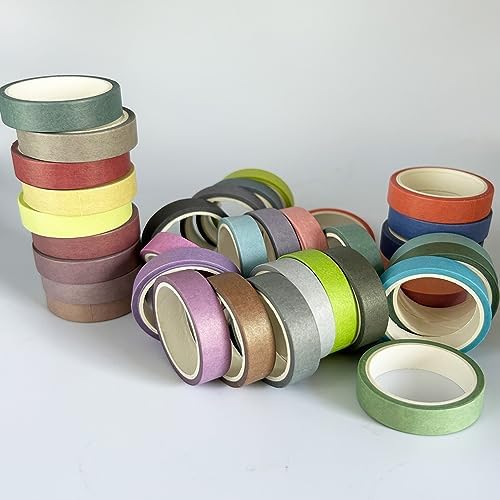 36 Rolls Washi Tape Set, Pastel Washi Tape Colorful Masking Tape 10mm Wide, Decorative Tape for Bullet Journal, Book, Planner, Scrapbooking, DIY Arts Crafts