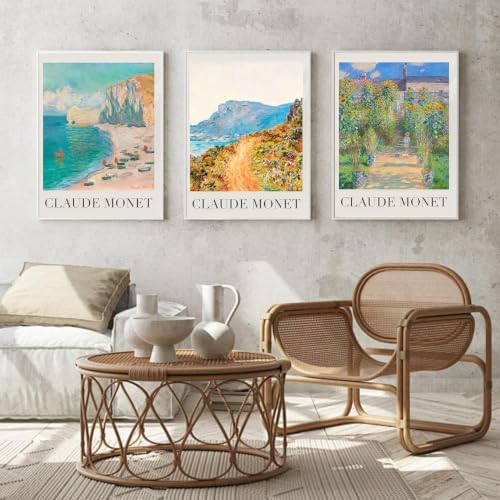 3 Pack Monet Paint by Numbers Kit for Adults Beginner (Without Frame)