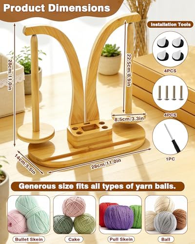 FIVEIZERO Double Magnetic Yarn Holder for Crocheting and Knitting