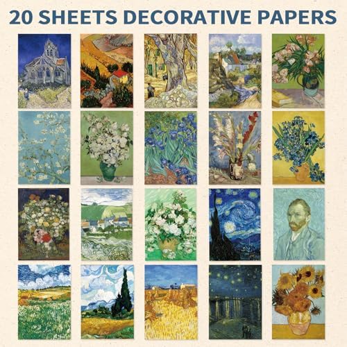 200+ Vintage Van Gogh Washi Stickers for Journaling & Scrapbooking