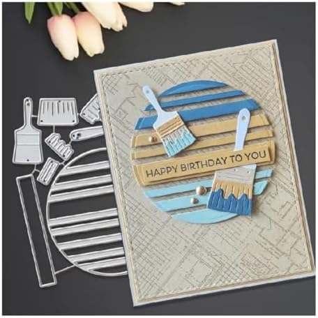 Scrapbooking Die-Cuts, Layer Frame Net Set Metal Cutting Dies for Card Making, Paper Craft Template, Background Embossing Stencils, DIY Album Décor (Painting Tool Set-10.4x13cm)