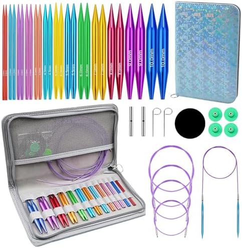 Yarniss 4-Inch Circular Knitting Needle Set with Case,Size 3.0~10.0mm