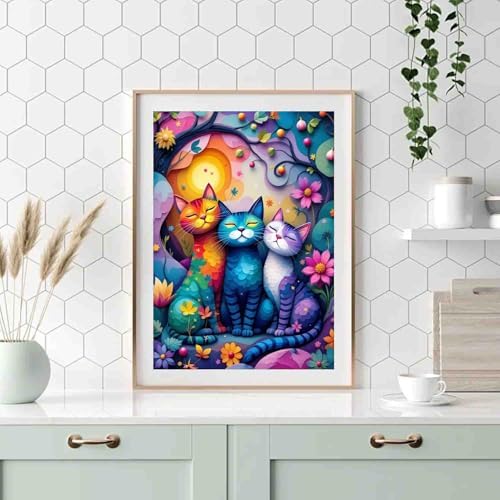 DYAIANGMU Cat Paint by Numbers Kit for Adults Beginners 19.6X15.7inch