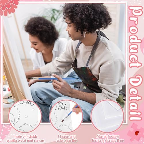 Sherr 140 Pcs 20 Set Pre Drawn Canvas Painting Kit, Mother's Day
