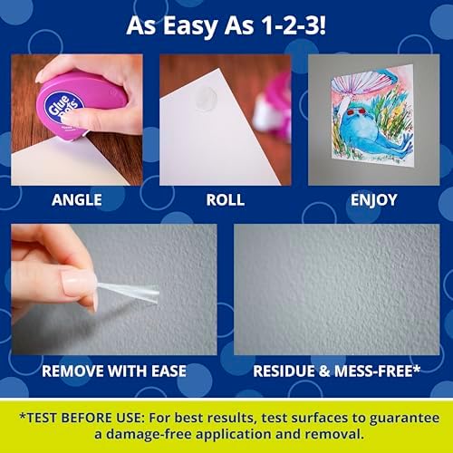 Glue Dots Poster Dot N' Go Dispensers, Set of 6 Complete Dispensers, Each with 200 (.375 Inch) Poster Adhesive Dots, 1200 Dots/Pack (24233-AMZ)