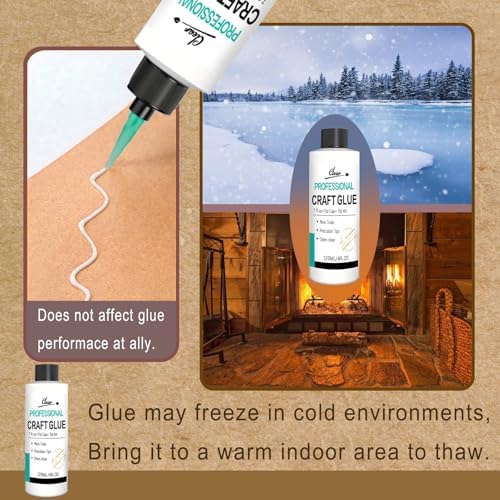Craft Glue & Precision Tips, Craft Glue Bottles with Fine Tip, Quick Dry Clear, Strong Tacky Glues, Fabric Adhesive Permanent for Paper Crafting Scrapbooking/Etc (4.2oz)